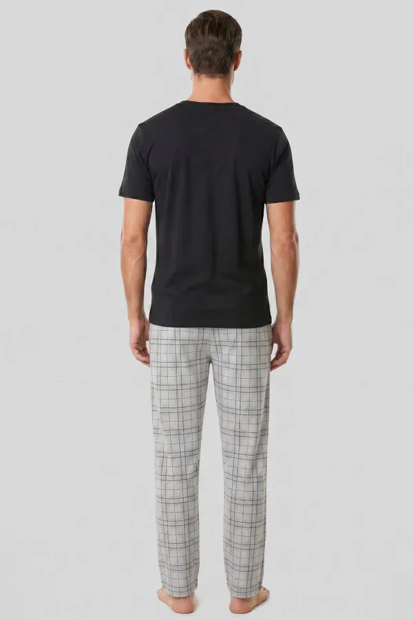 Mısırlı Erkek Pamuk Ekoseli Alt Pijama Gri Mısırlı Erkek Pamuk Ekoseli Alt Pijama Gri