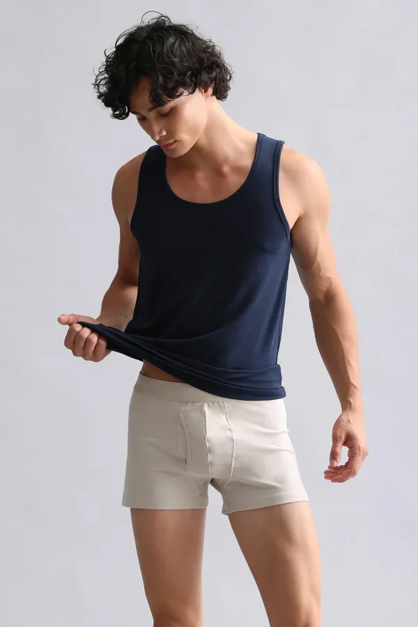 Mısırlı BAMBOO HERCULES Slim Fit Basic Tank Top Navy Blue