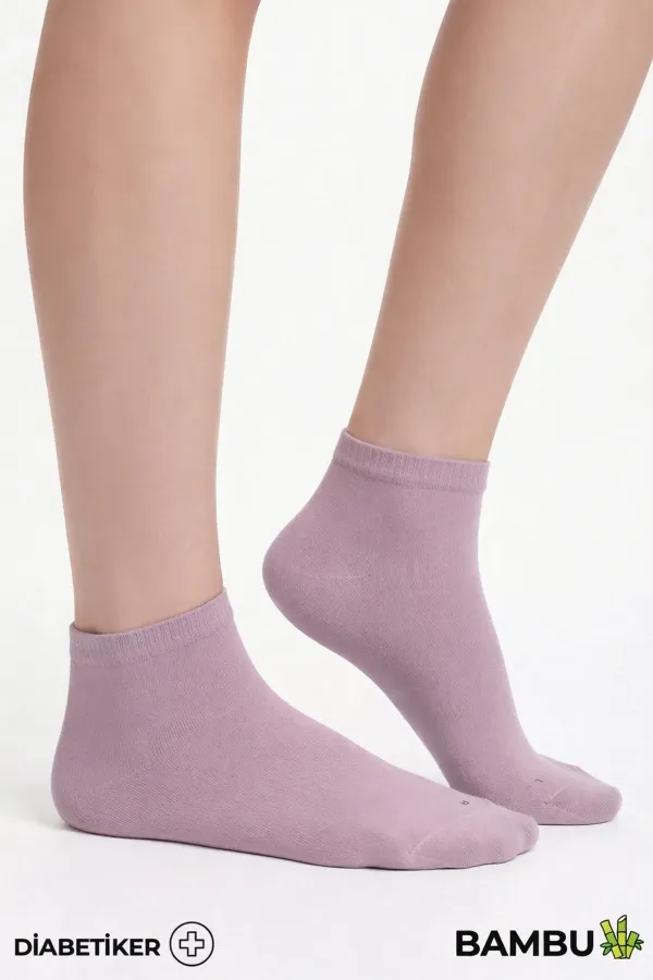 Chaussettes unisexes en bambou pour diabétiques, couleur lavande