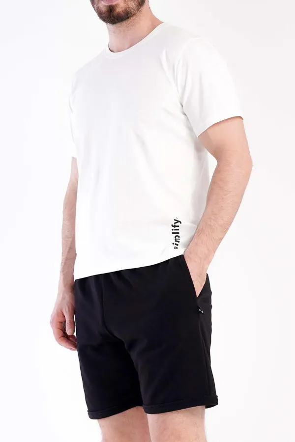 Mısırlı Men's Cotton Short-Sleeve Pajama Set White