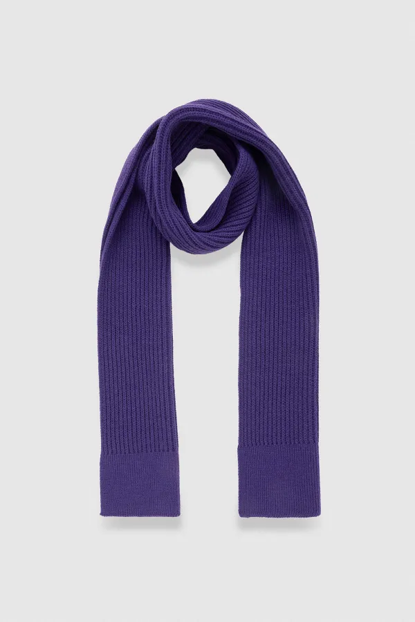 Ensemble écharpe et bonnet unisexe en laine égyptienne - Roseluis violet