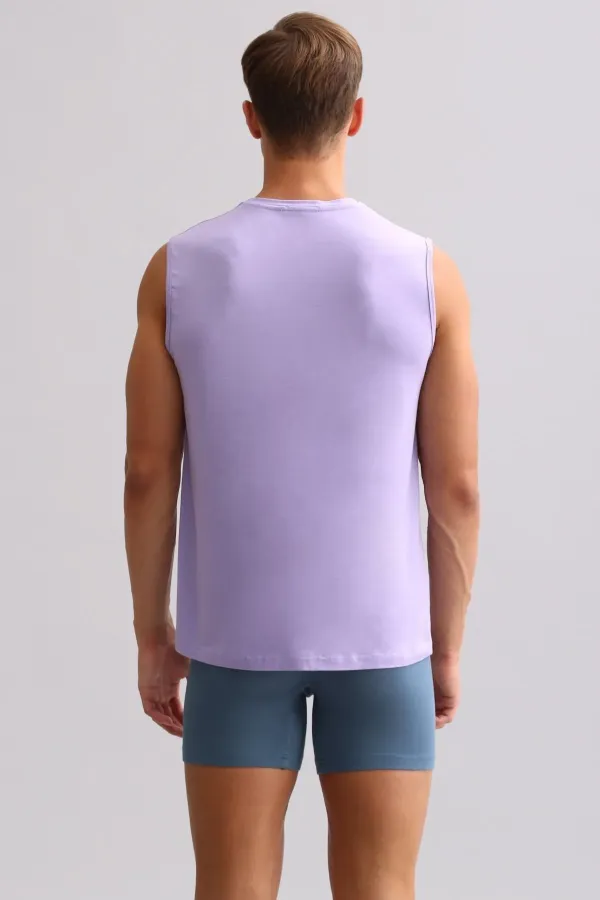 Mısırlı ORGANIC Cotton ZEUS LUXURY Regular Fit V-Neck Athletic Tank Top/T-Shirt Purple