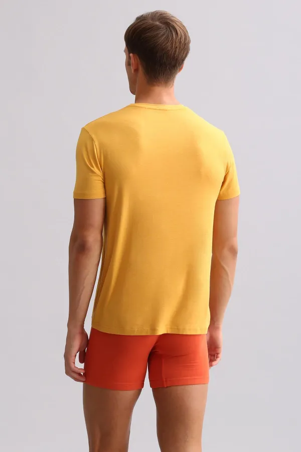 Mısırlı ORGANIC Cotton ZEUS LUXURY Regular Fit V-Neck Undershirt/T-Shirt Mustard