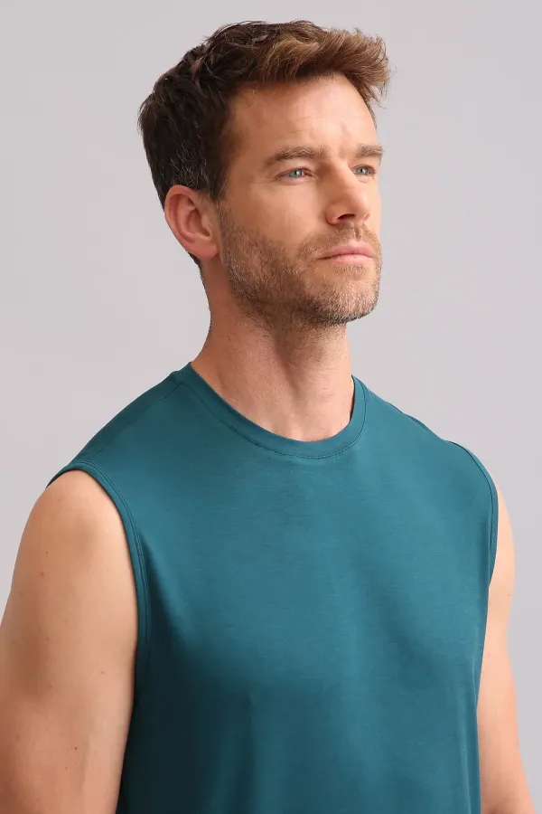 Mısırlı BAMBU ZEUS Regular Fit Bisiklet Yaka Sporcu Atlet / T-Shirt Fit Green