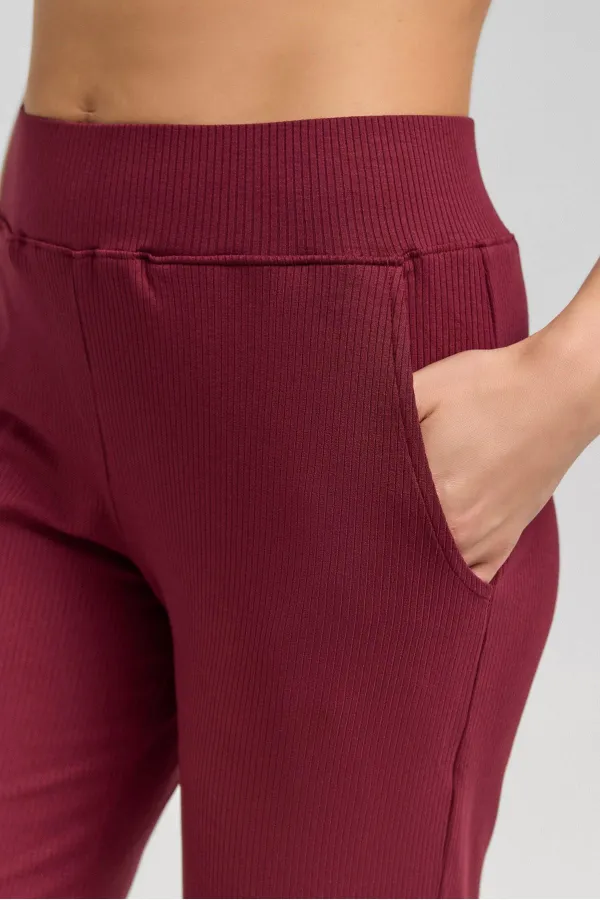 Mısırlı Kadın Kaşkorse Jogger Pantolon Bordo