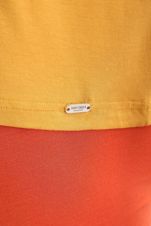 Mısırlı ORGANIC Cotton ZEUS LUXURY Regular Fit V-Neck Undershirt/T-Shirt Mustard