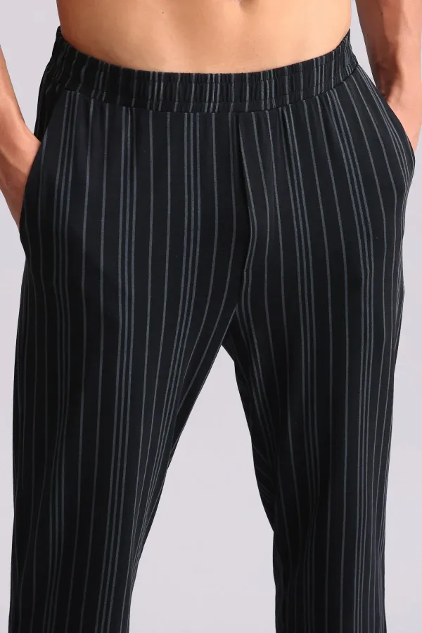 Pantalon droit en bambou noir pour homme, style égyptien