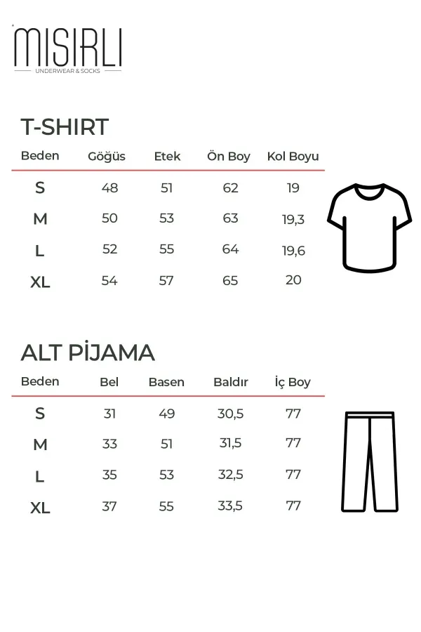 Pamuklu Kısa Kollu Tişört Pantolon Takım Bej