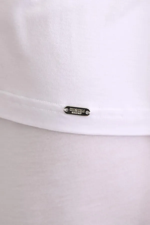 Mısırlı ORGANIC Pamuklu ZEUS LUXURY Regular Fit V Yaka Fanila / T-Shirt Beyaz