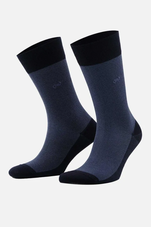 Chaussettes d'été simples mercerisées pour hommes, bleu marine, de style égyptien