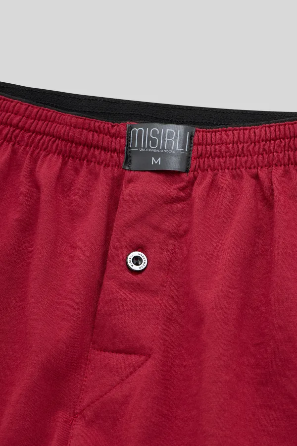 Mısırlı Men's Cotton Ares Boxer Shorts Burgundy