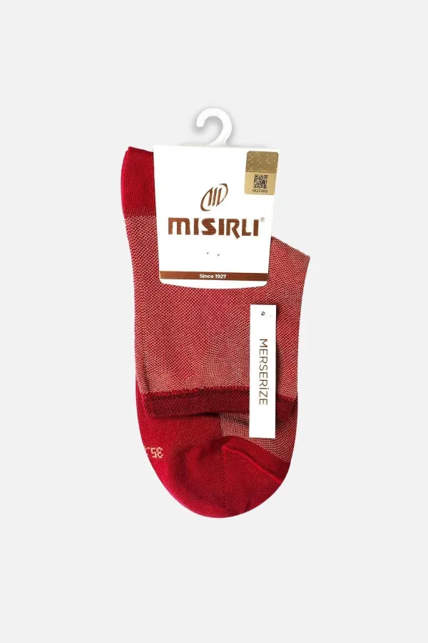 Mısırlı Kadın Merserize Tekli Soket Çorap Kırmızı