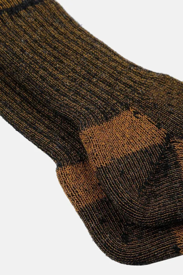 Chaussettes d'hiver unisexes en laine éponge d'alpaga égyptienne, anthracite/orange