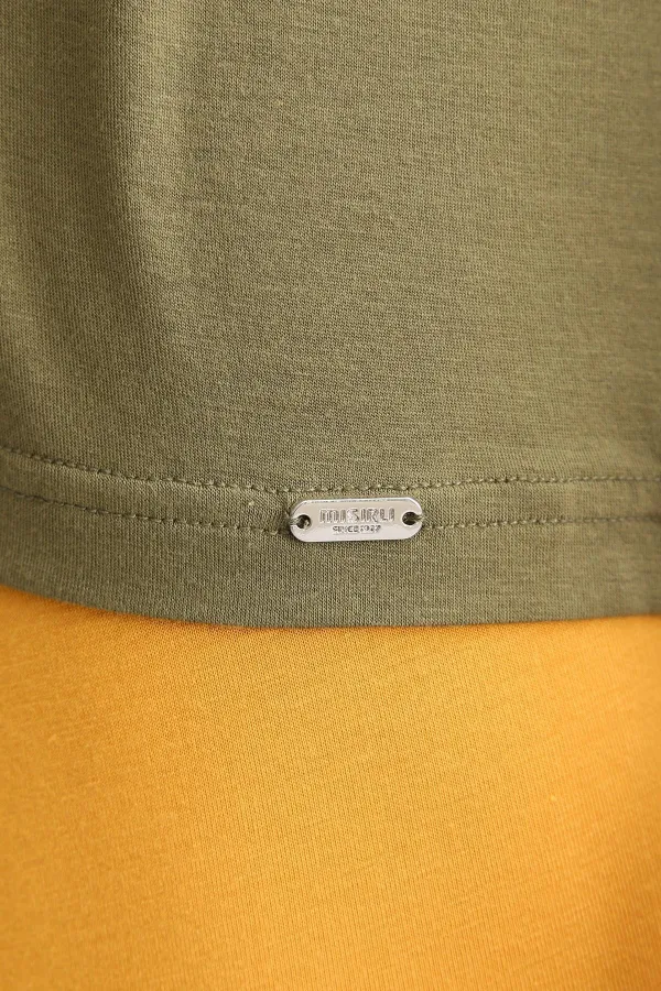 Débardeur/T-shirt de sport en bambou égyptien Zeus Luxury, coupe classique, col rond, couleur kaki olive