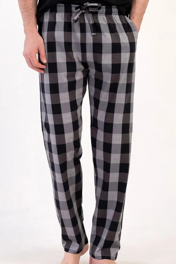 Pantalon en coton pour homme, gris/noir, style égyptien