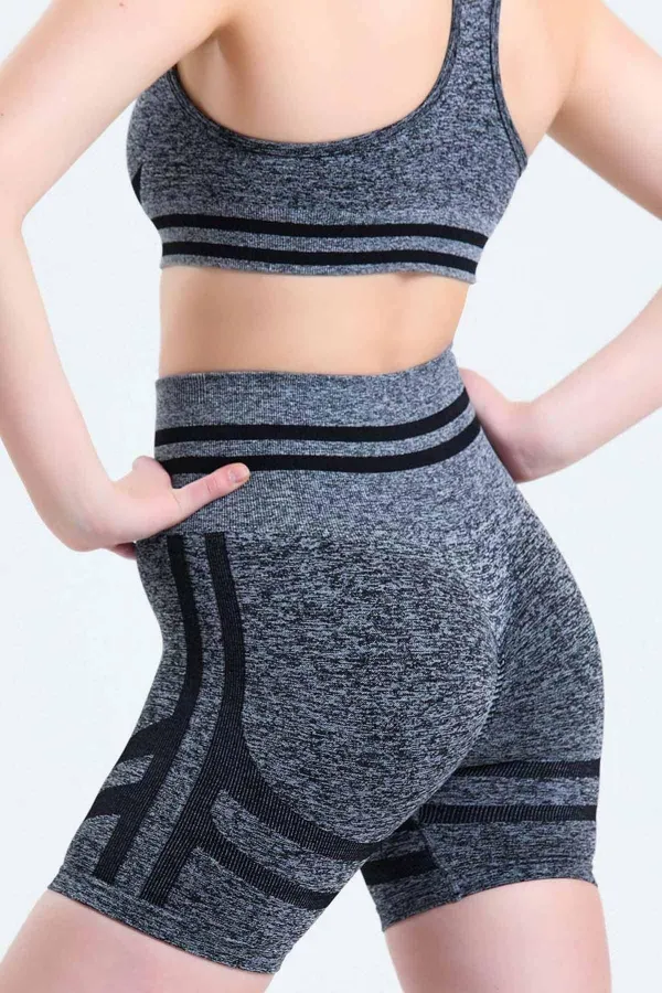 Mısırlı Women's Hip Shaping Bralette-Shorts Leggings Set Grey