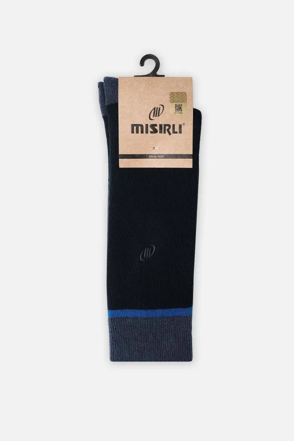 Chaussettes égyptiennes pour homme en coton éponge, coloris bleu marine