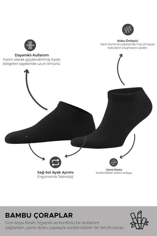 Chaussettes noires unisexes égyptiennes en bambou, lot de 7.