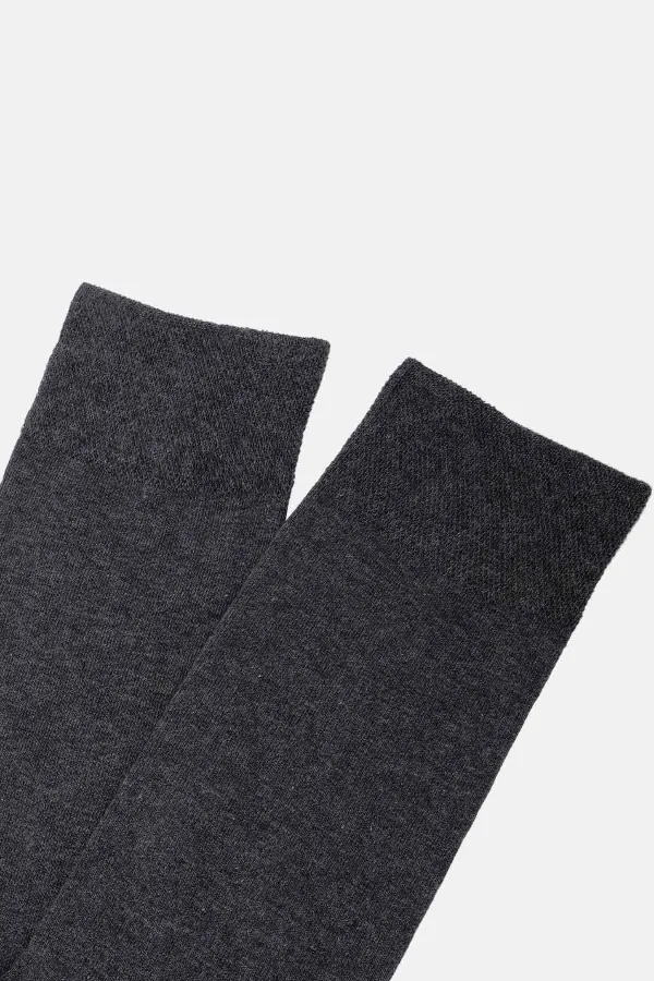 Mısırlı Erkek Organik Pamuklu Tekli Soket Çorap Gri