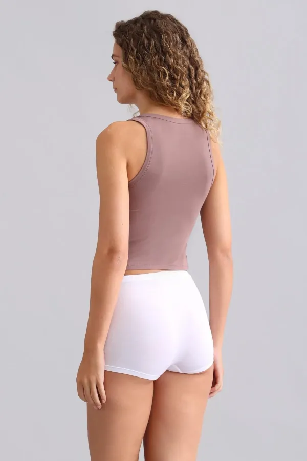 Mısırlı Modal By TENCEL U HELEN Kalın Askılı Crop / T-Shirt Lavender