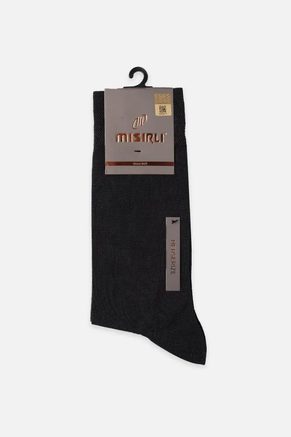 Mısırlı Men's Mercerized Single Summer Ankle Socks Dark Gray