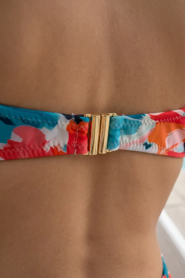 Mısırlı Aksesuarlı Balenli Büyük Beden Bikini Takım Çok Renkli