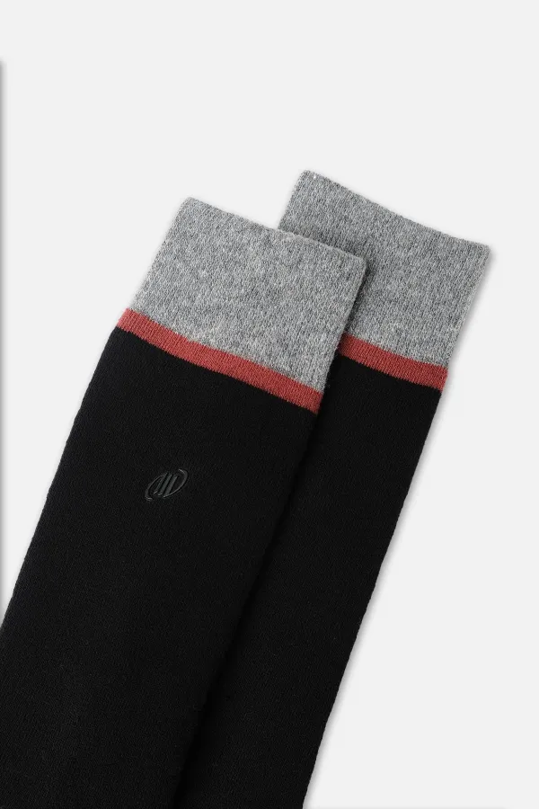 Chaussettes simples en coton éponge pour homme, noires, d'origine égyptienne