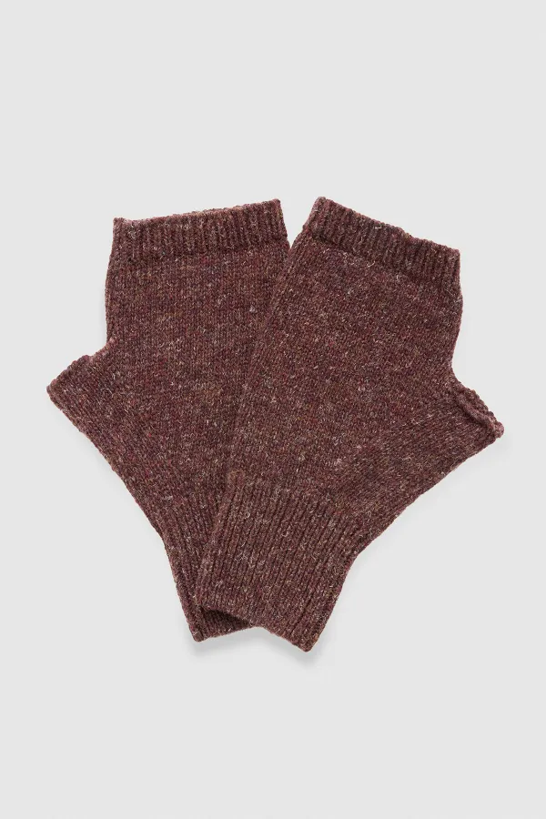 Ensemble bonnet et gants en laine unisexe - Brun clair