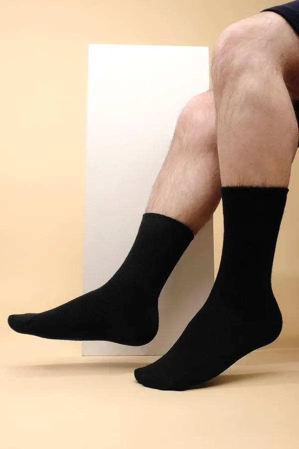 Chaussettes courtes en cachemire égyptien pour homme, 2 paires, noir/beige