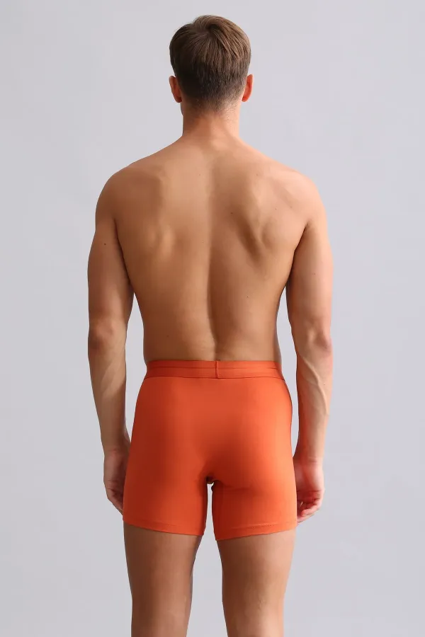 Boxer long SPARTACUS PLUS PERFORMANCE en coton biologique égyptien, rouge rouille