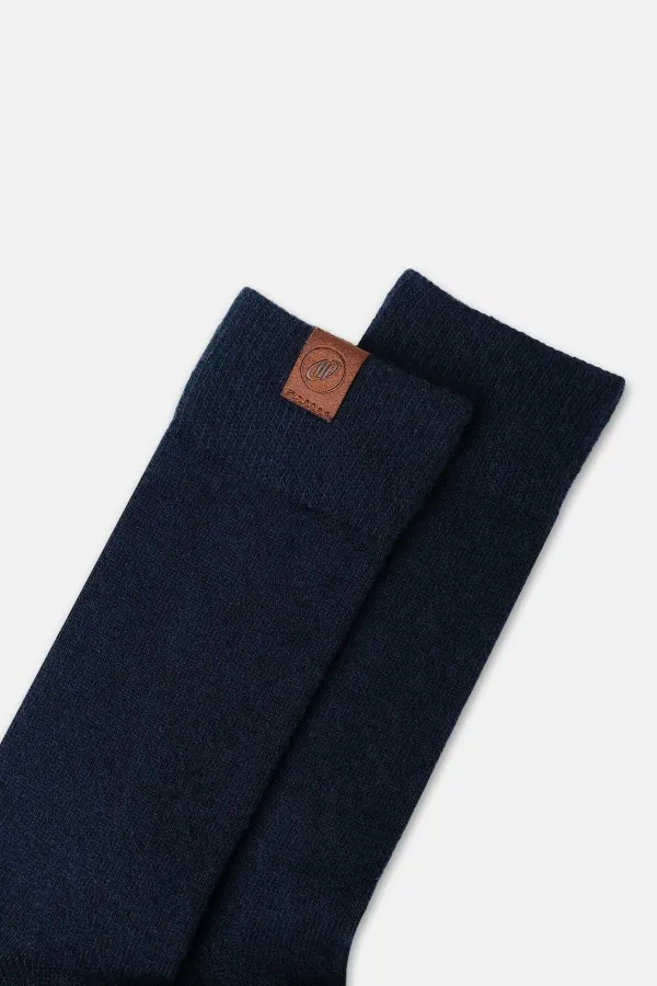 Mısırlı Erkek Kuzu Yünü (Lambswool) Tekli Soket Çorap Lacivert