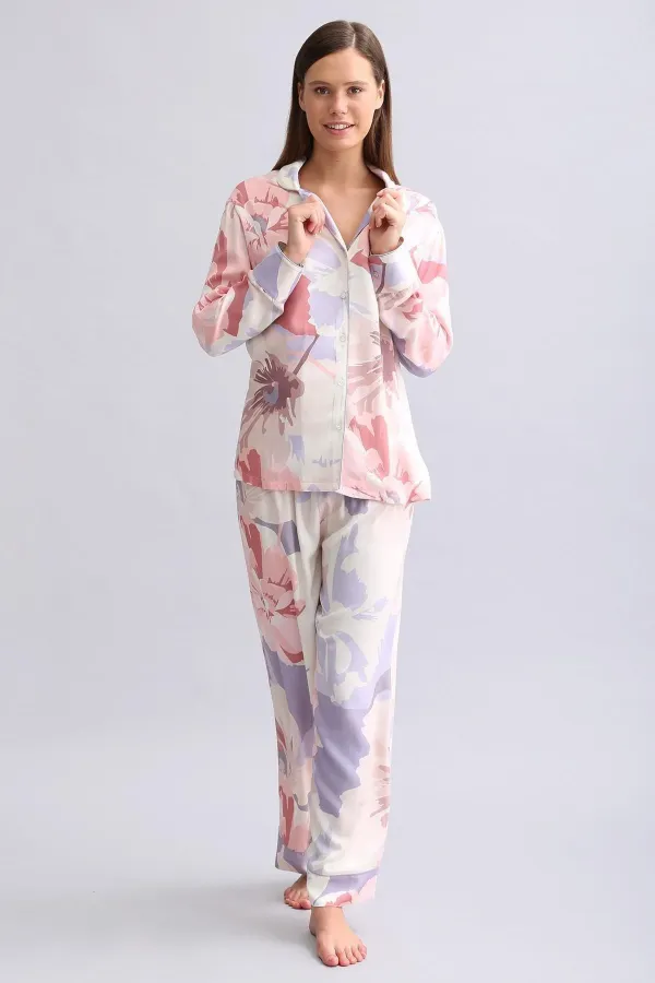 Mısırlı Kadın Bambu Pijama Altı Koyu Lila