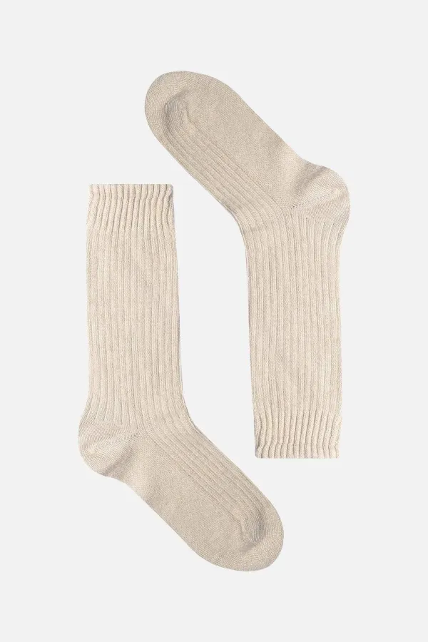 Mısırlı Erkek Kaşmir Tekli Soket Çorap Bej