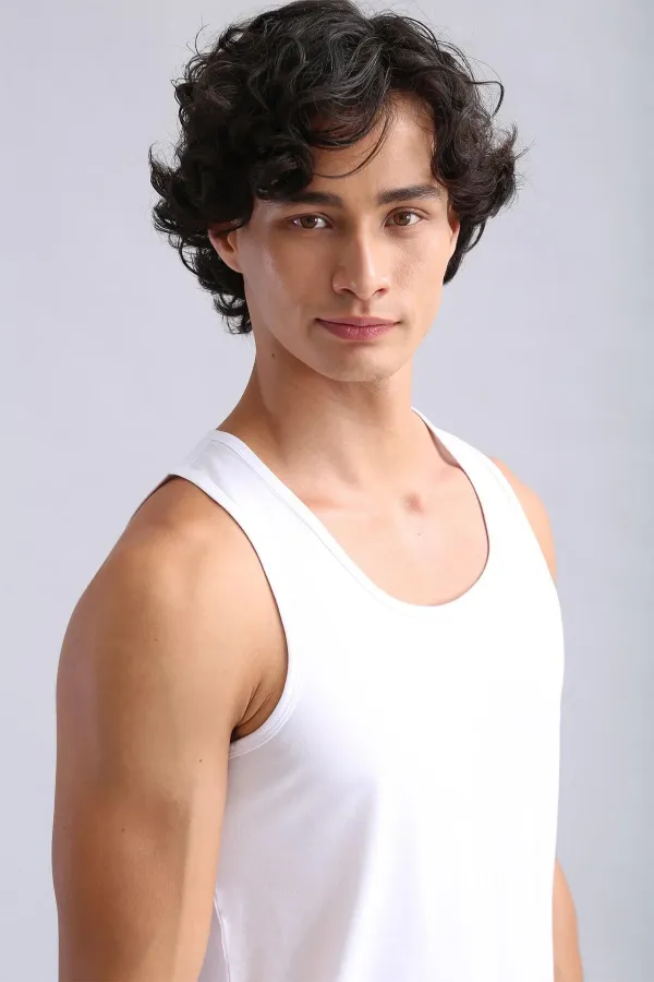Mısırlı ORGANIC Cotton HERCULES Slim Fit Basic Tank Top White