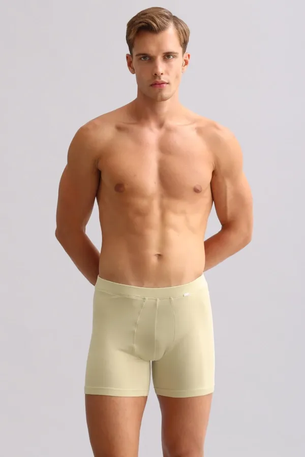 Mısırlı ORGANIC Cotton ZEUS LUXURY Regular Fit Metal Emblem Long Boxer Khaki Island