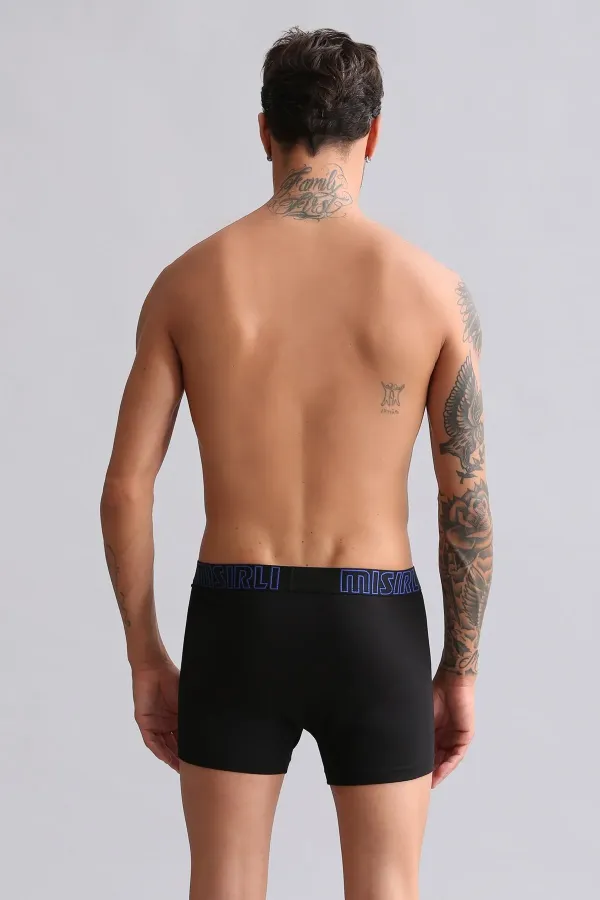 Modal By TENCEL SPARTACUS PERFORMANCE Boxer Shorts Blue Elasticated Black (from Mısırlı brand)