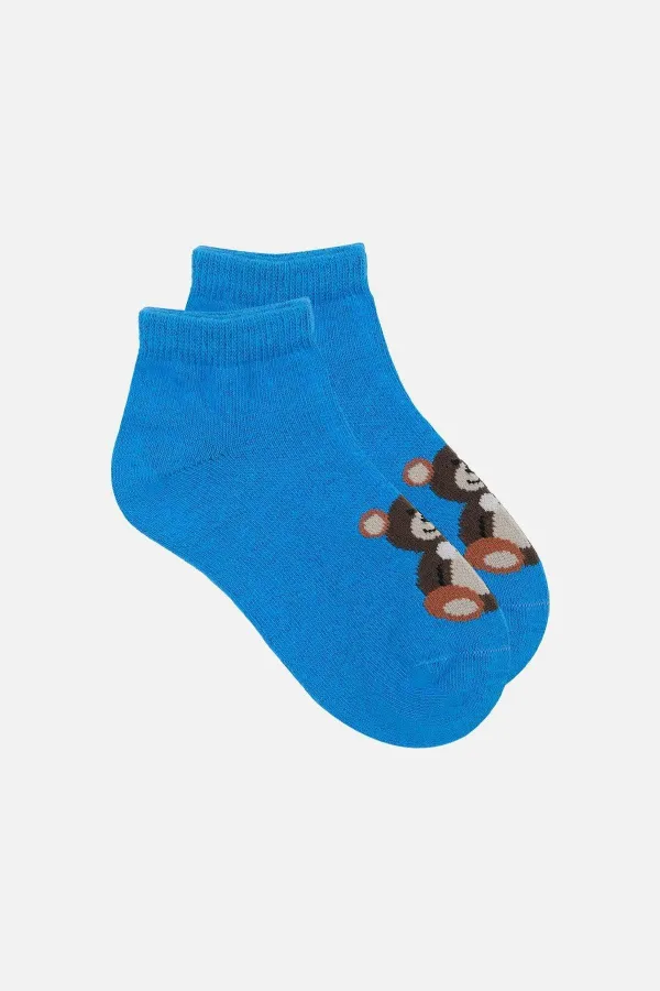 Chaussettes courtes unisexes en coton égyptien, motif ours en peluche, lot de 3 paires pour enfants