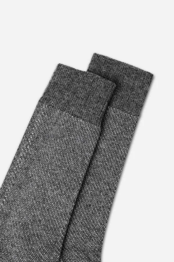 Mısırlı Erkek Kuzu Yünü (Lambswool) Tekli Soket Çorap Füme