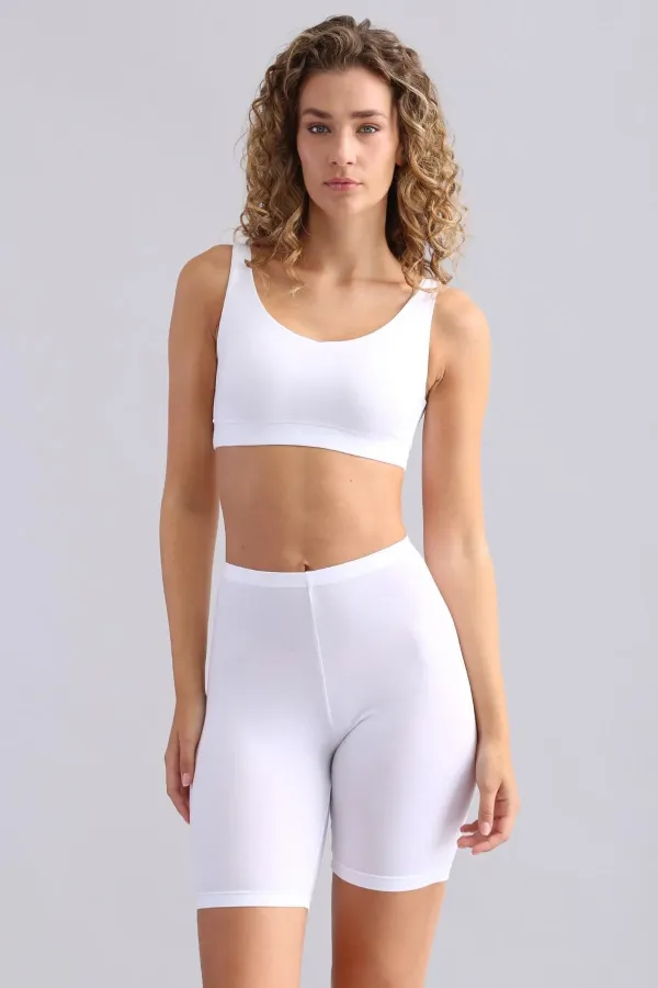 Crop top blanc en modal pour femme de TENCEL MEGAN