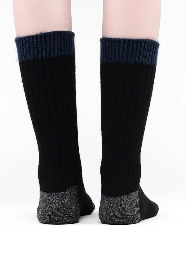Mısırlı Women's Lambswool Single Socket Socks Black