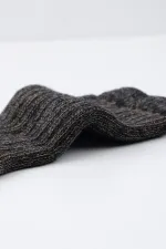 Aytuğ Unisex Alpaca Wool Terry Winter Socks Anthracite-Beige