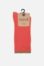 Aytuğ Women's Cotton Single Terry Socks Dark Red