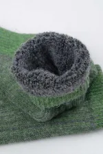 Aytuğ Unisex Alpaca Wool Terry Winter Socks Grey-Green