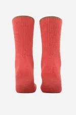 Aytuğ Women's Cotton Single Terry Socks Dark Red