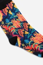 Aytuğ Unisex Cotton Leaf Pattern Fun Ankle Socks, Multicolored