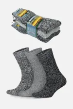 Aytuğ Men's Norweger Merino Wool Winter 3-Pack Colorful Boot Socks Multicolored