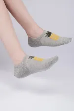 Aytuğ Women's Cotton Single No Show Socks Grey