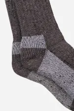 Aytuğ Unisex Alpaca Wool Terry Winter Socks Brown-Ecru