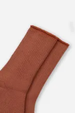 Aytuğ Women's Cotton Single Terry Sock Brown