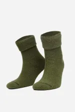 Aytuğ Kadın Soft Peluş Kışlık Tekli Soket Çorap Haki